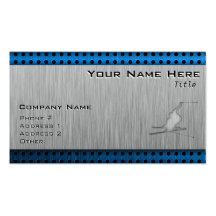 Brushed Metal-look Snow Skiing Business Card Template
