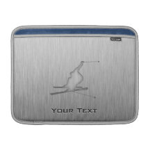 Brushed Metal-look Snow Skiing MacBook Air Sleeve