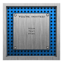 Brushed Metal-look Tropical Flowers Personalized Announcement