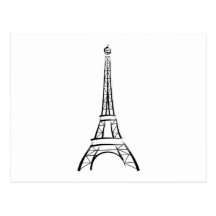Brushstroke Eiffel Tower Postcard