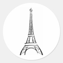 Brushstroke Eiffel Tower Stickers