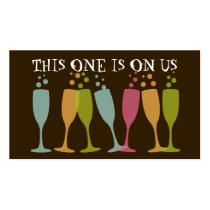 Bubble champagne dancing glass event drink ticket business cards