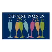 Bubble champagne dancing glass event drink ticket business cards