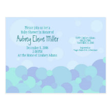 Bubbles Baby Shower Invitation Post Card
