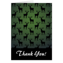 Buck Deer Pattern on Green Greeting Card