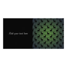 Buck Deer Pattern on Green Photo Card