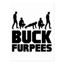 Buck Furpees -- Burpees Fitness Post Cards