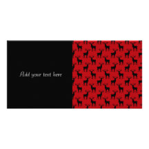 Buck Pattern on Red Photo Card