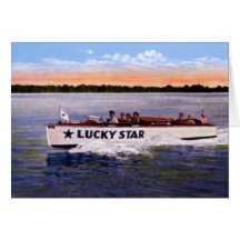 Buckeye Lake Ohio Lucky Star Tourist Boat Greeting Cards