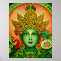 Buddha Goddess Green Tara beautiful art Poster