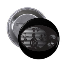 Buddha in Oval Pinback Buttons