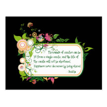 Buddha Single Candle Quote Postcards