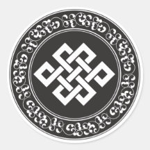 Buddhist Endless Knot Round Sticker
