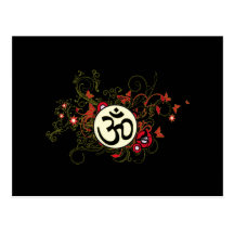 Buddhist Floral Om Postcard