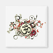 Buddhist Floral Om Refrigerator Magnets