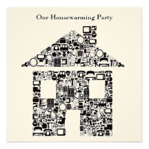 Buff House Home Housewarming Party Invitation