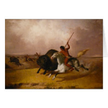 Buffalo Hunt on the Southwestern Plains - 1845 Greeting Card