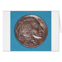 Buffalo Nickel Greeting Card
