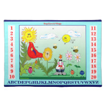 Bug-Eyes & Wings Educational Placemats For Kids