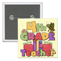 Bugs and Apples 4th Grade Tshirts and Gifts Button