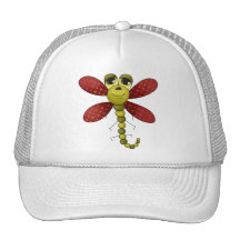 Bugs 'n' Blooms · Red & Green Dragonfly Trucker Hats