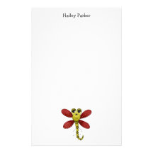 Bugs 'n' Blooms · Red & Green Dragonfly Stationery