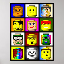 Building Blocks Heads Poster