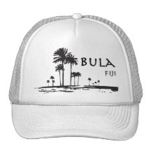 Bula Fiji Palm Tree Graphic Hats