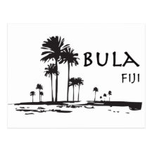 Bula Fiji Palm Tree Graphic Post Card