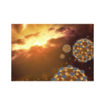 Bulky balls in space stretched canvas print