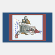 Bull Dog Birthday Stickers