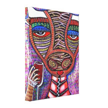 Bull Goddess Drinking Wine Canvas Gallery Wrapped Canvas