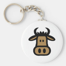 Bull head face key chains