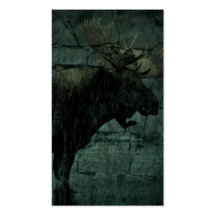 Bull Moose in The Fall Rain western Business Card