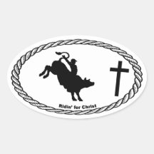 Bull Riding Cross Euro Style Sticker