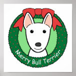 Bull Terrier Christmas Poster