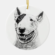 Bull Terrier Christmas Tree Ornaments