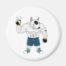 bull terrier dog  fight refrigerator magnets