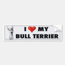 Bull Terrier Love Sticker Bumper Stickers