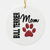 Bull Terrier Mum 2 Christmas Tree Ornaments