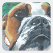 Bulldog painting stickers
