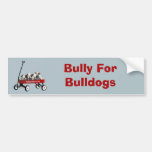 Bulldog Puppies In Wagon Bumper Sticker