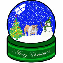 bulldog snow globe photo sculpture