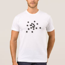 Bullet holes from a rifle or gun, possibly shotgun tees
