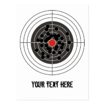 Bullet holes in target - but not the bulls-eye! postcard