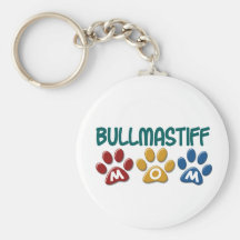 BULLMASTIFF MOM Paw Print 1 Key Chains