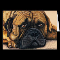 Bullmastiff Waiting - Dog Breed Art cards