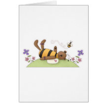 Bumble Bear garden Greeting Card