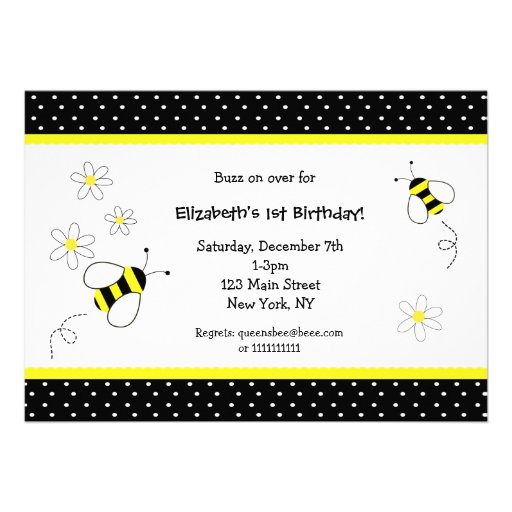 Bumblebee Birthday Invitations