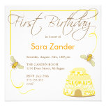 Bumble Bee First Bithday Invitation